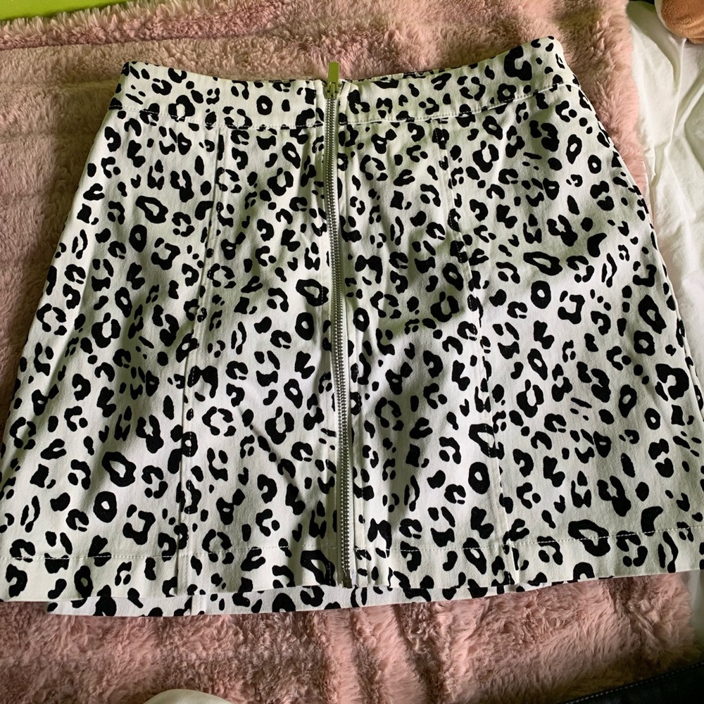 White and black cheetah skirt